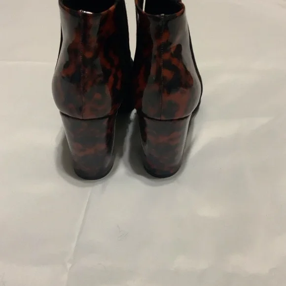 Farylrobin Black Ankle Boots with Tortoiseshell Block Heels - Picture 4 of 9